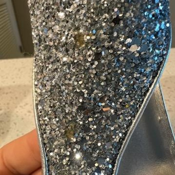 Stuart Weitzman Glitter Platform Sandal Size 6 1/2  Sample - Picture 2 of 6